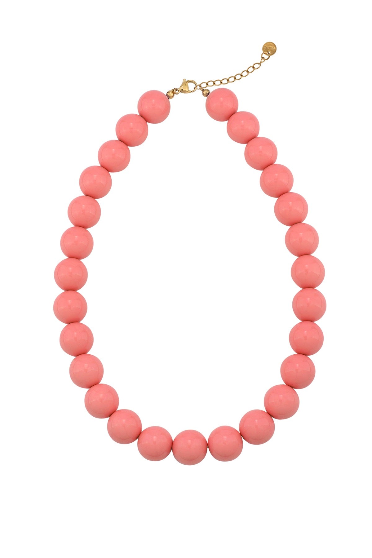 Kralenketting met grote kralen in zachte roze kleur