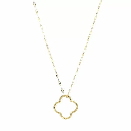 Ketting met hanger van klaver in het goud waterproof