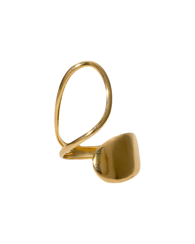 Organische verstelbare ring in het goud