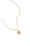 Ketting met hanger van hart met parels in het goud