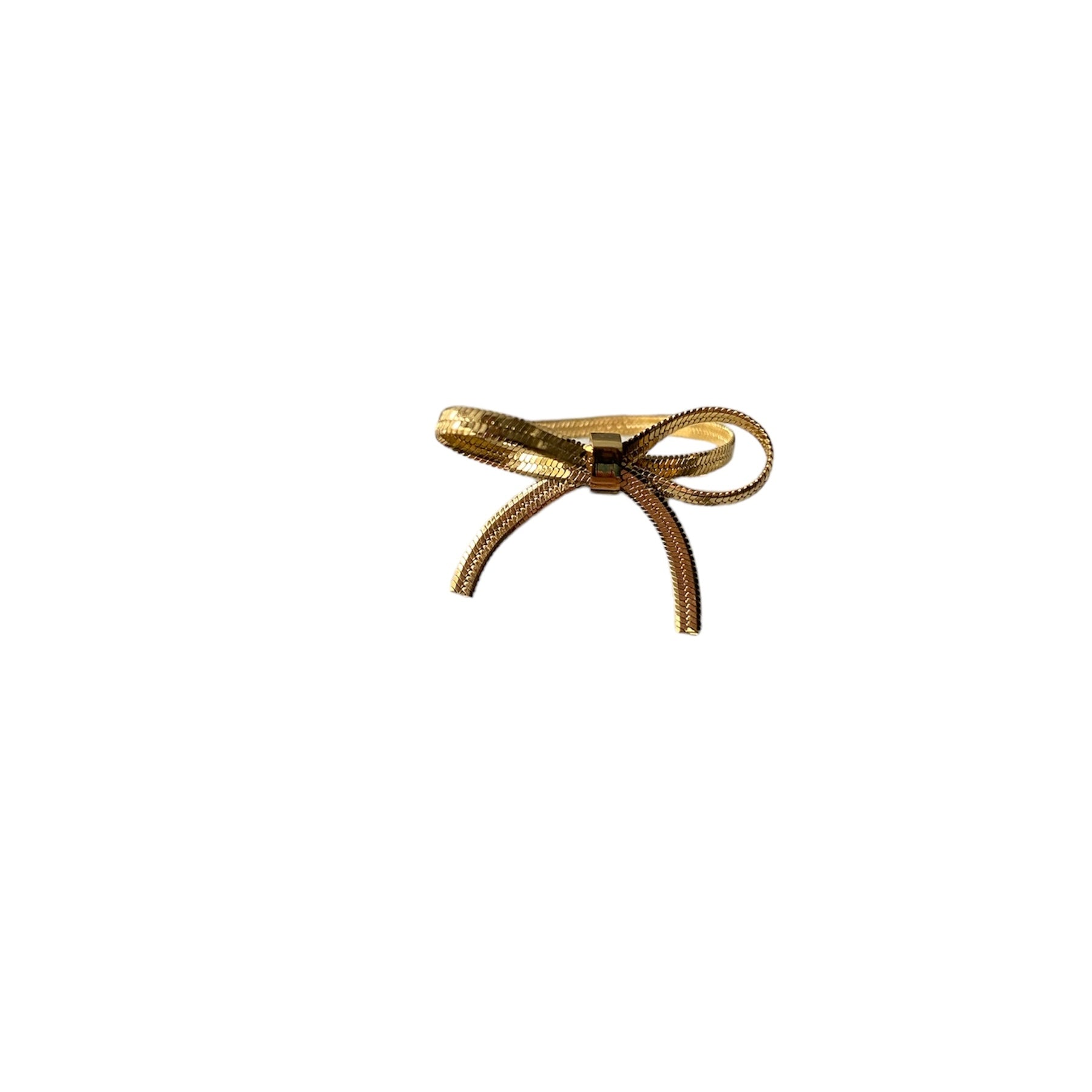 Statement strikjes ring in goud rvs