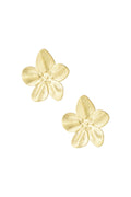 Statement bloemen stud oorbellen in goud