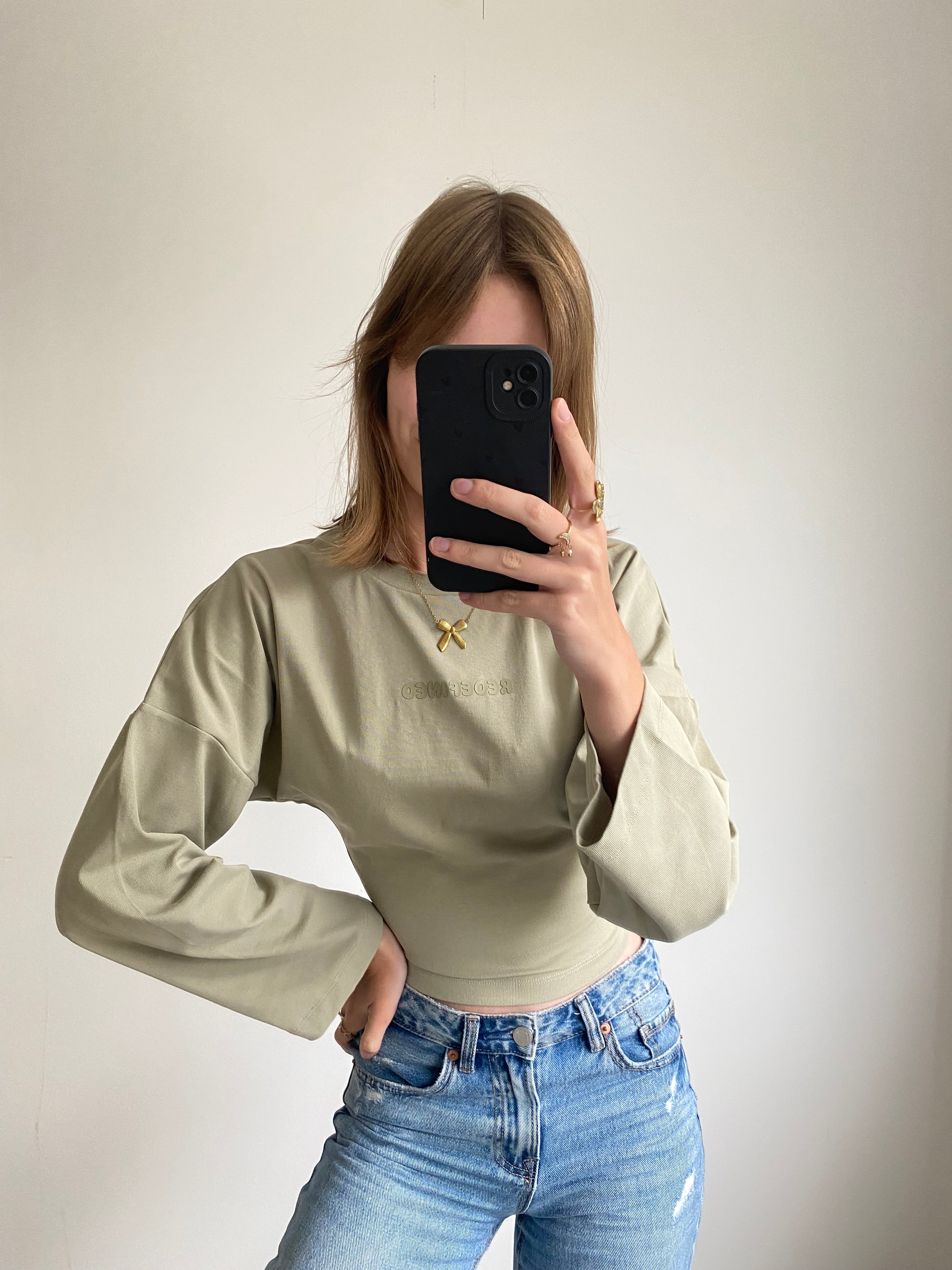 Redefined snatched longsleeve met strakek taille in groene kleur