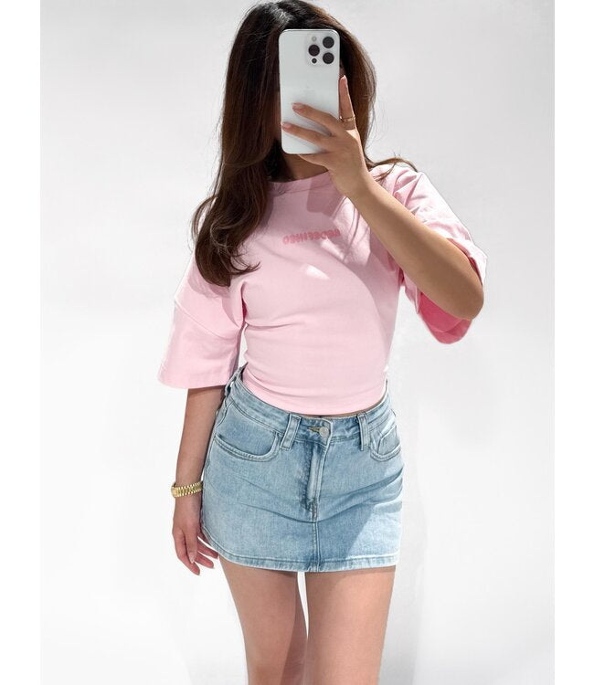 Redefined tee korte mouw lichtroze 