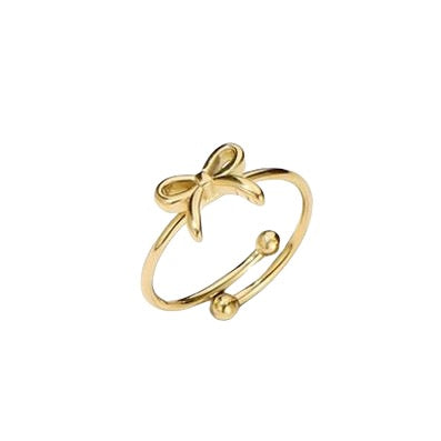 Subtiele ring strik goudkleurig