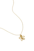 Ketting met hanger van bloem en roos goud