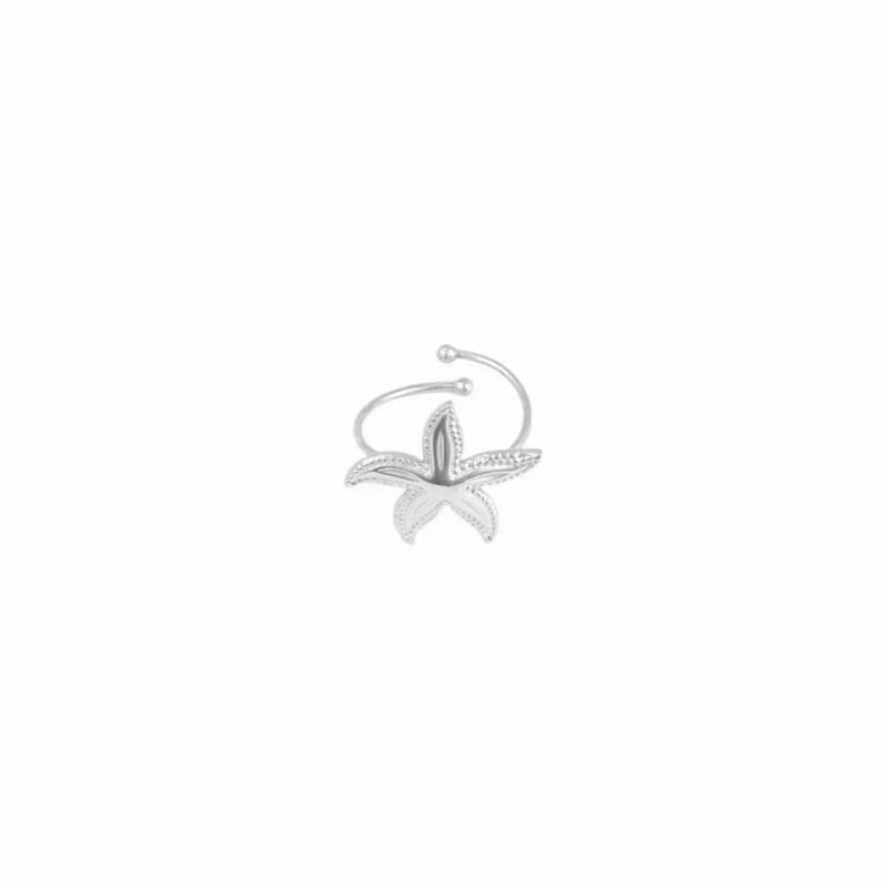 Zeesterren ring in het zilver
