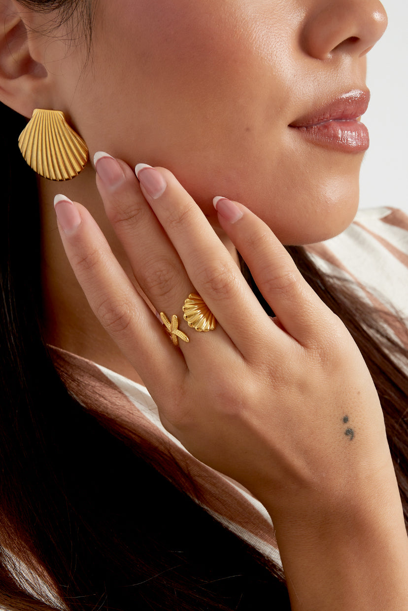 Verstelbare zomerse gouden ring