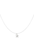 Ketting met hanger van zeester en parel zilver