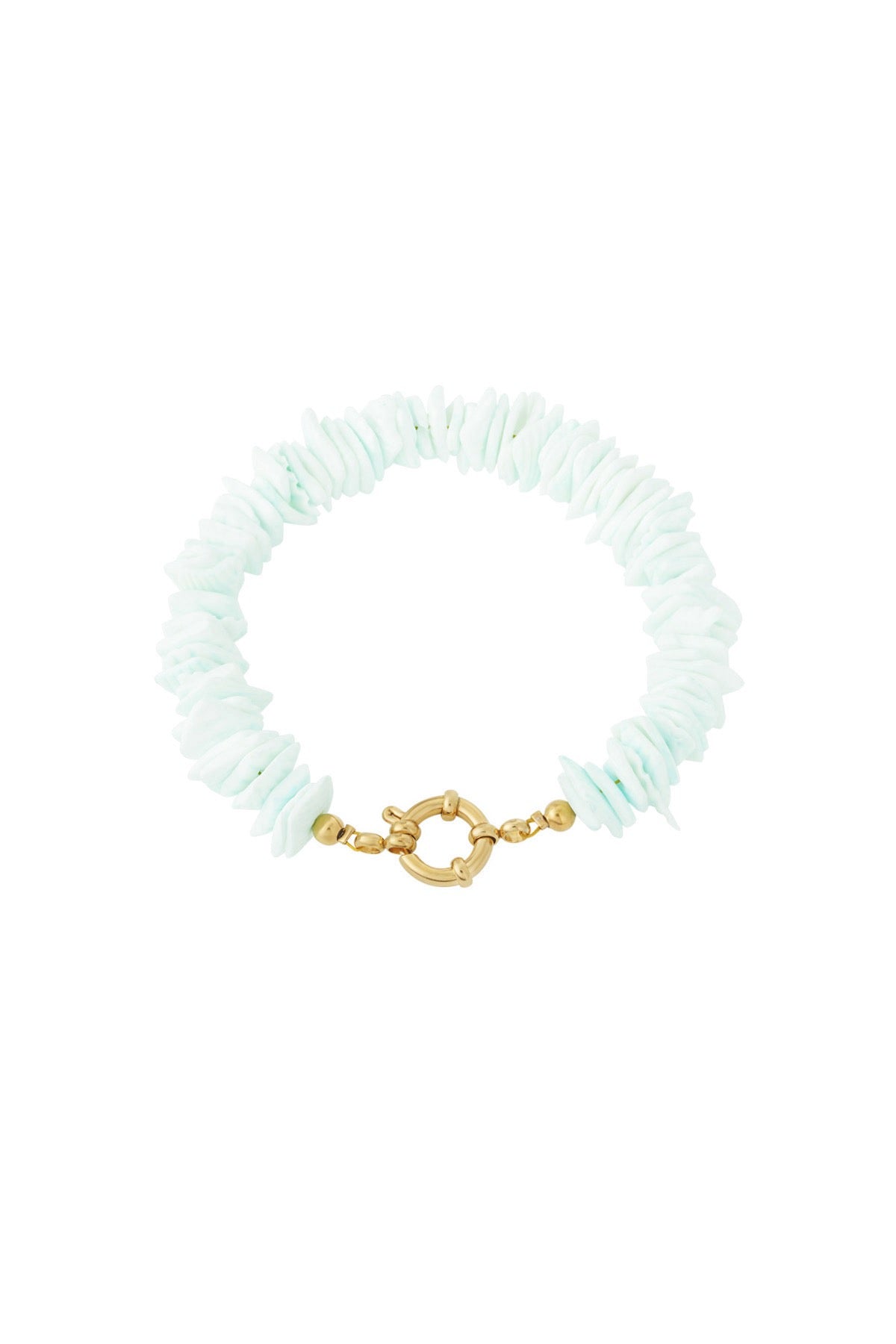 Kralenarmband in het mint met gouden sluiting