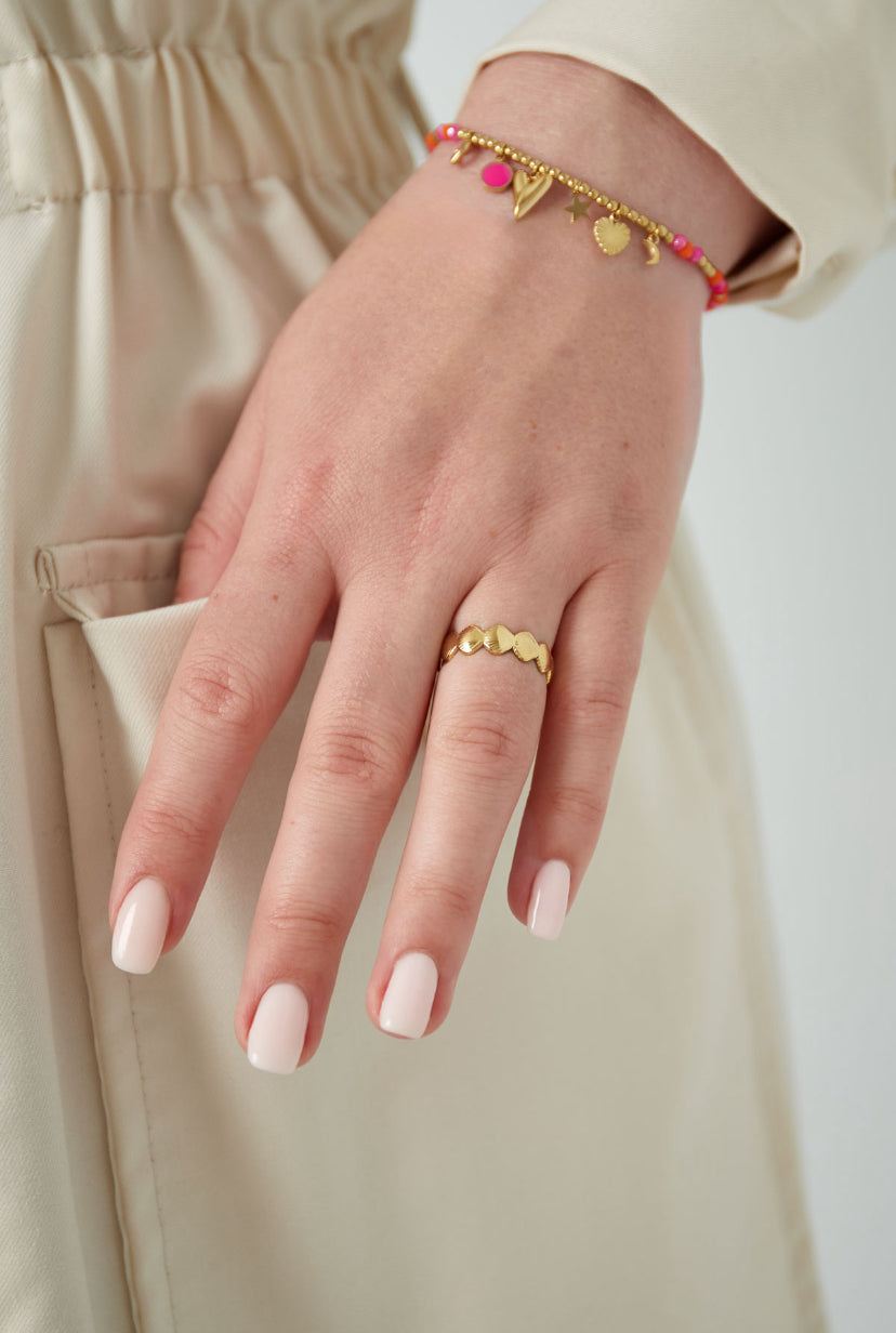 Subtiele schelpen ring goudkleurig