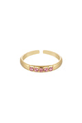 Gouden ring met roze steentjes
