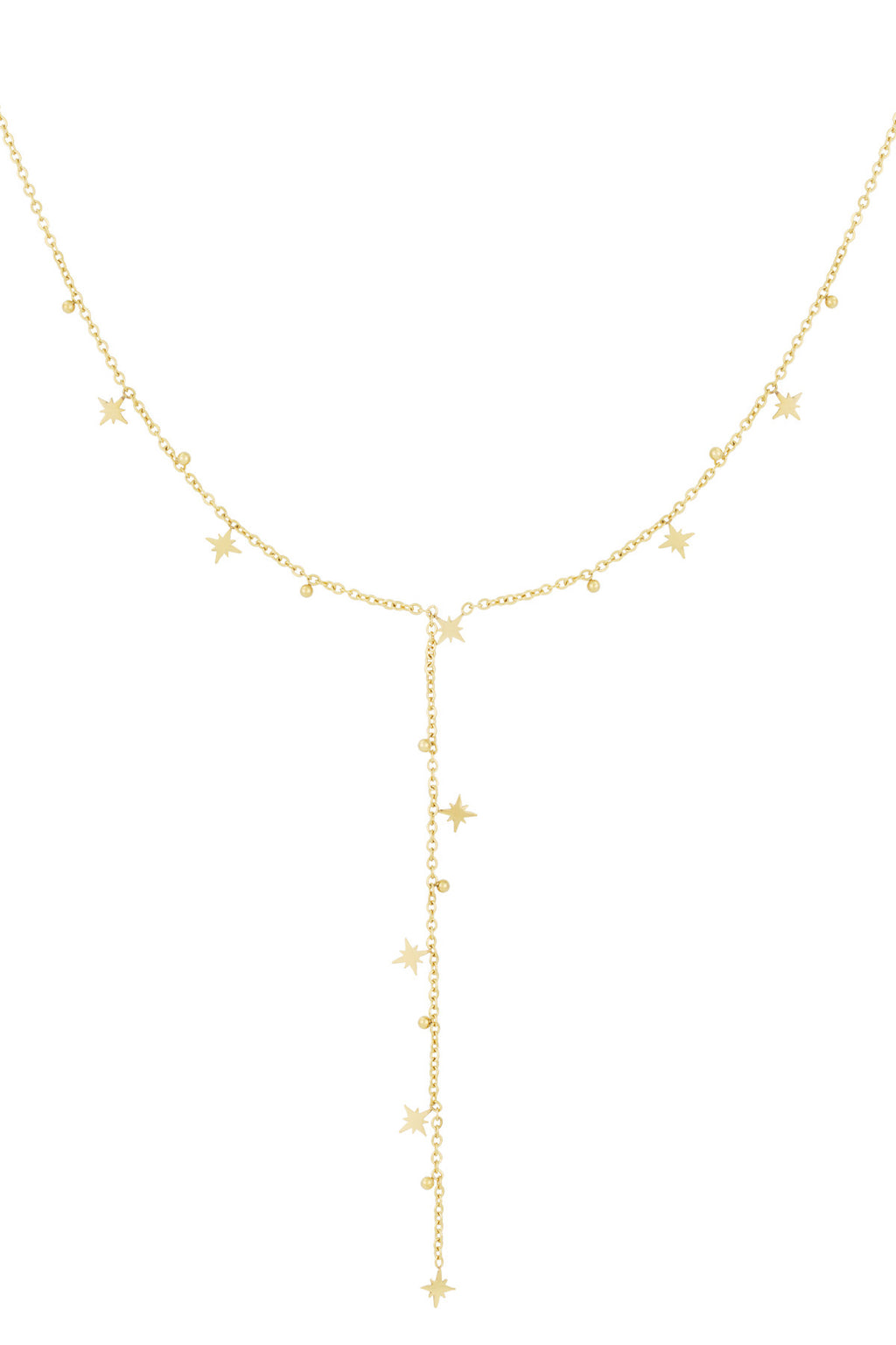 Lange ketting met sterretjes goud