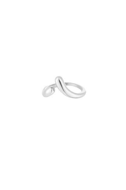Minimalistische ring gedraaid zilver