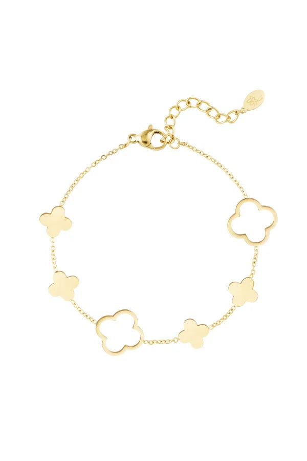 Gouden armband met klavers