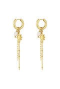 Statement oorhangers goudkleurig met sterretje en parel