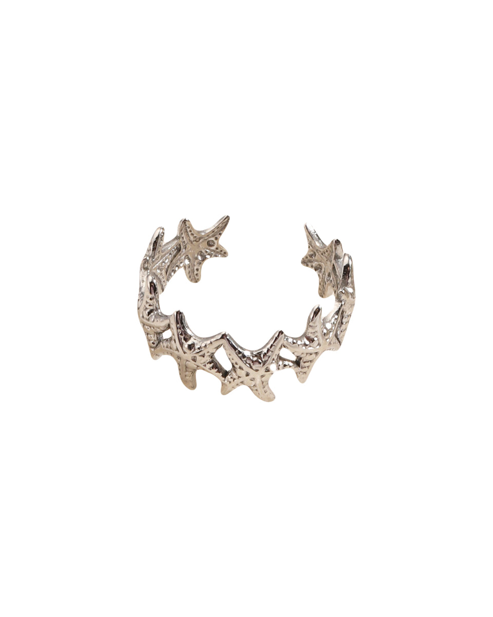 Ring in het zilver met zeesterren