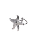 Minimalistische ring met zeester in het zilver