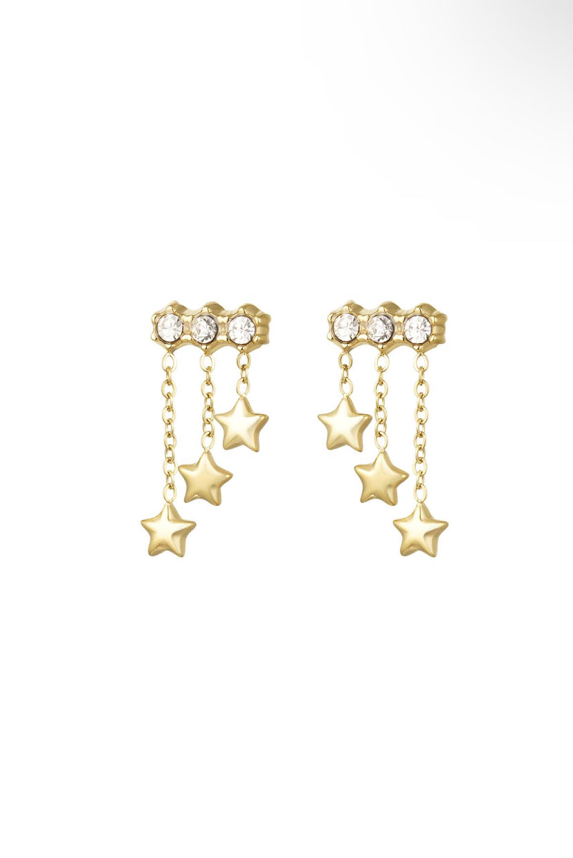 Sterretjes oorbellen goud waterproof