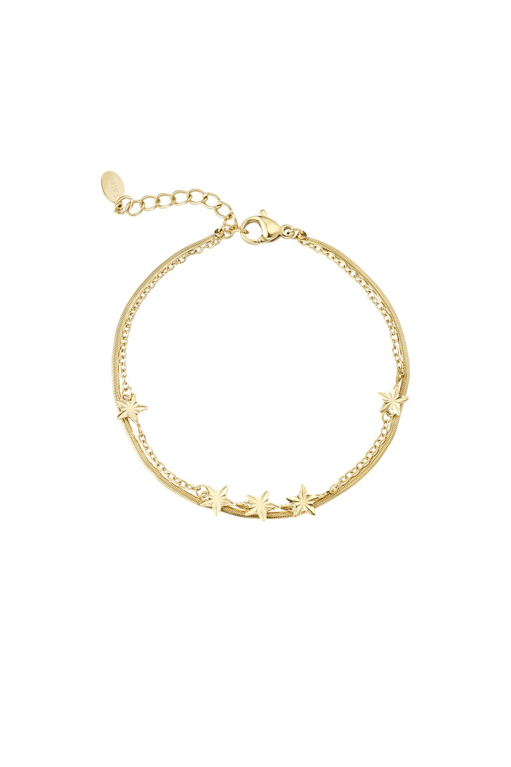 Subtiele goudkleurige armband met sterren waterproof