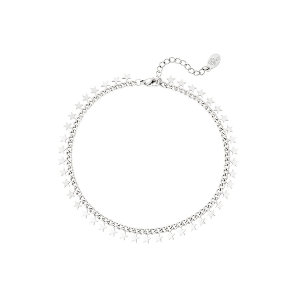 Zilveren armband met sterretjes hangers