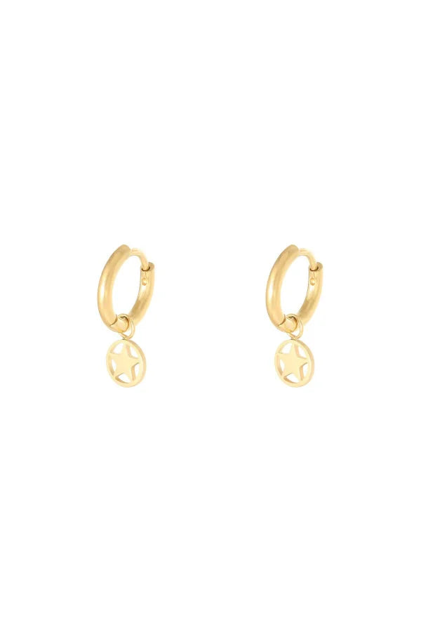 Oorhangers goud met sterretjes bedels