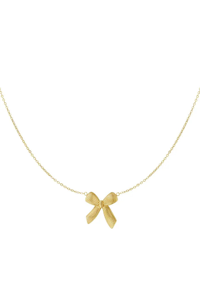 Ketting met hanger strik goudkleurig