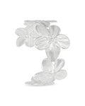 Statement bangle armband met grote bloemen in het zilver