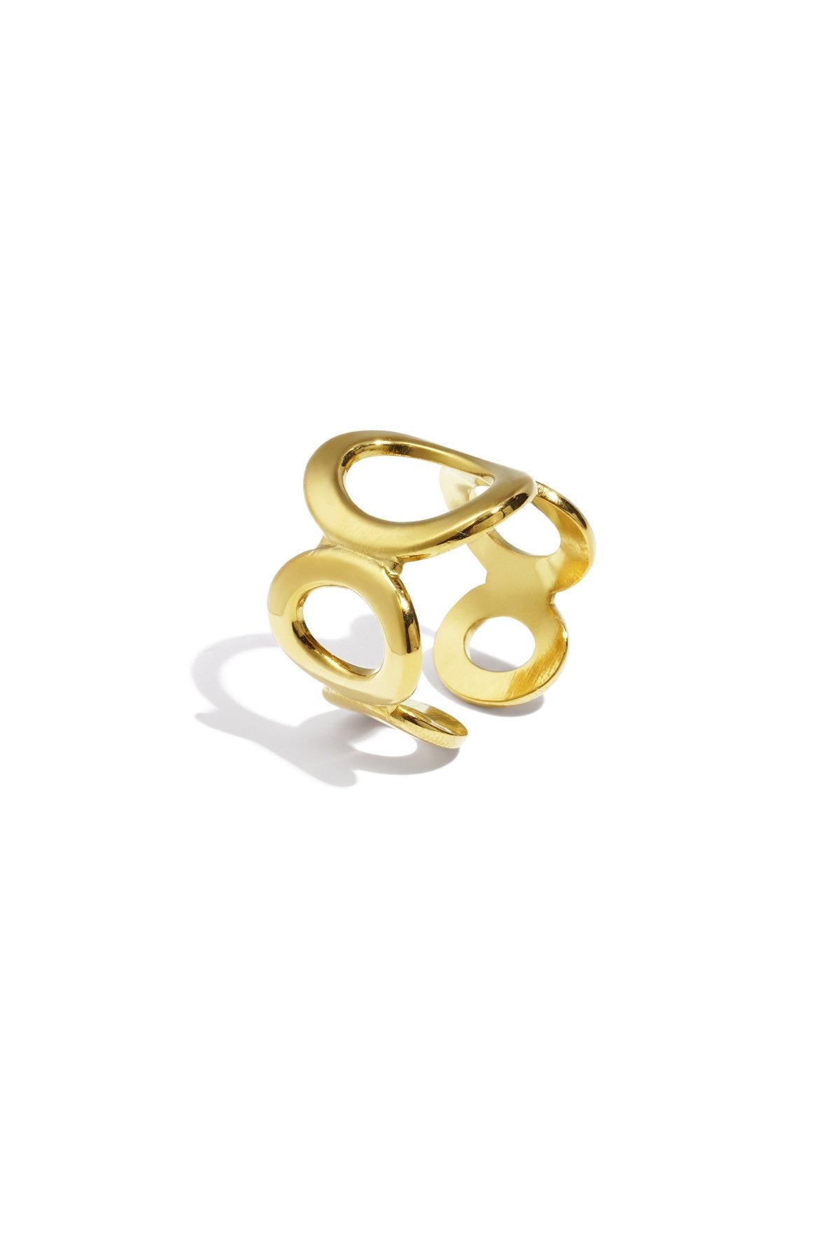 Statement gouden ring met ovalen
