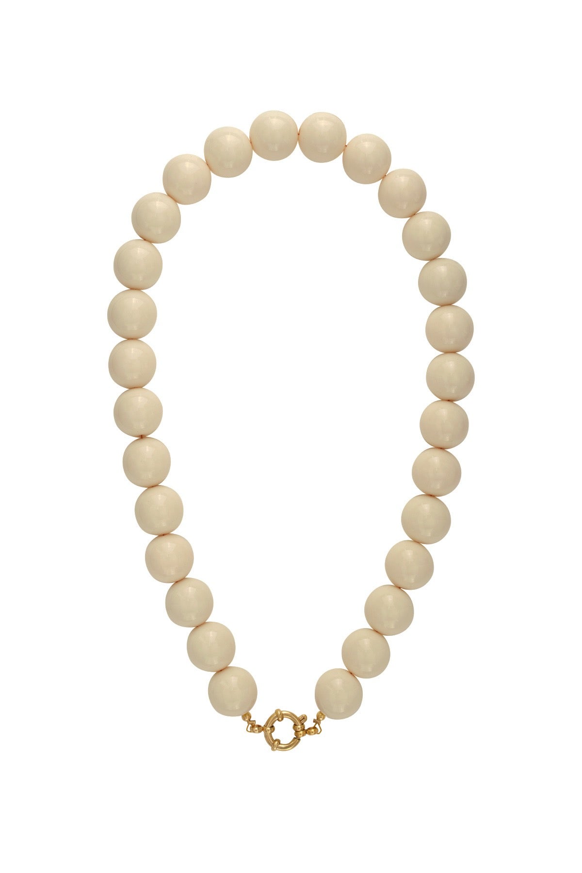 Grote ketting met beige kralen 
