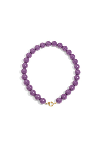 Statement Pop Beaded Necklace - Dark Purple
