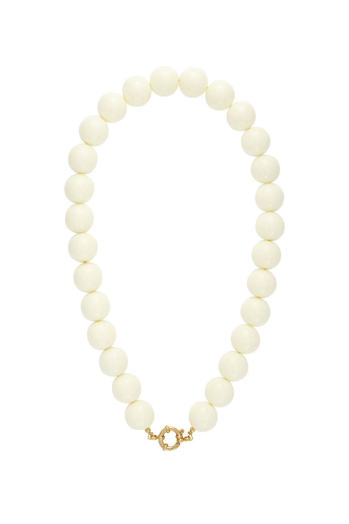 Grote kralenketting met witte kralen