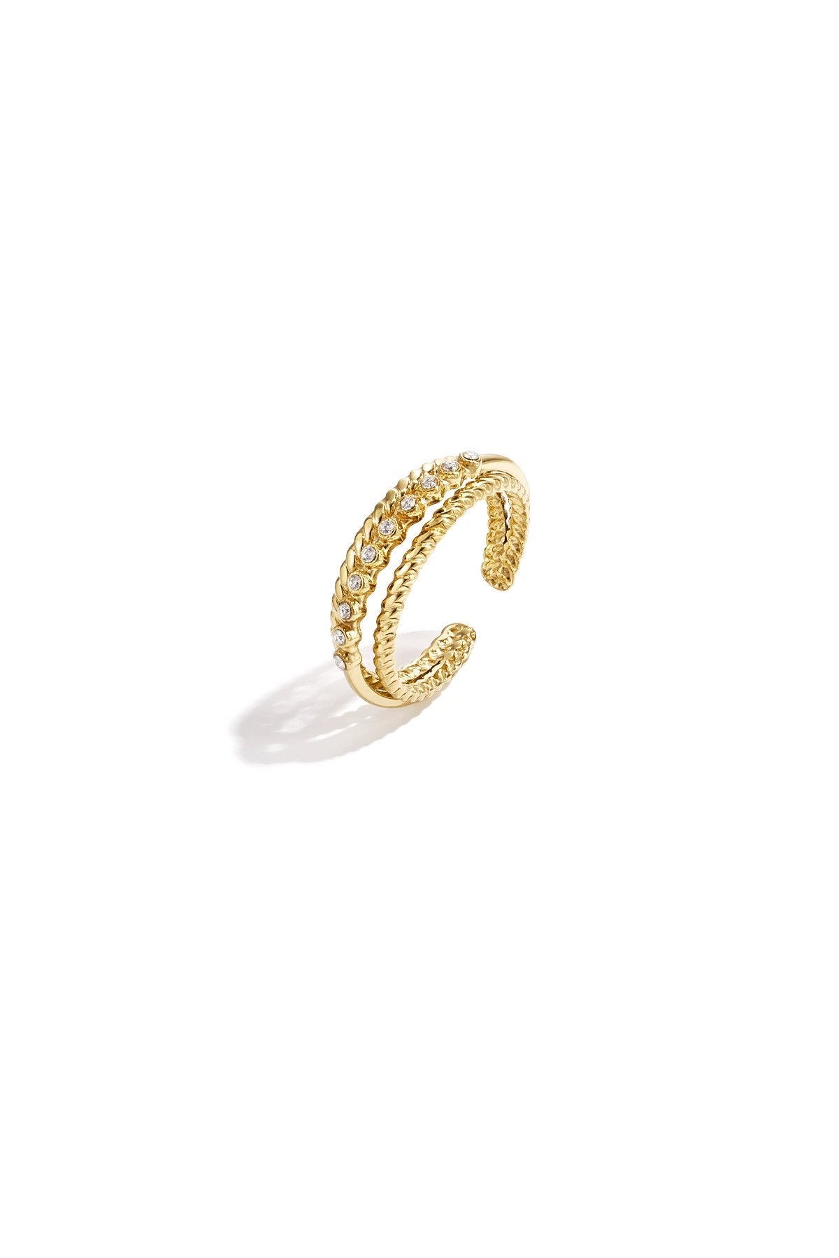 Statement opvallende gouden ring met glitters