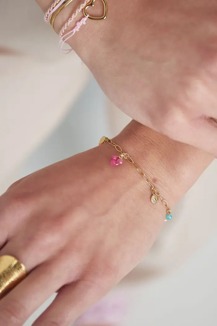 Subtiele armband met bedels van kleur goudkleurig