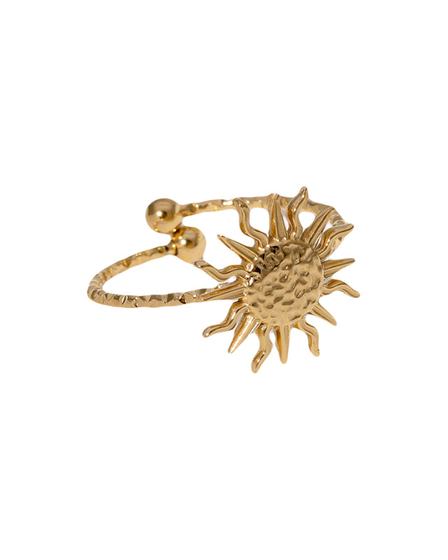 Gouden verstelbare ring met minimalistisch zonnetje