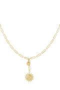 Schakelketting met zonnetjes hanger in het goud