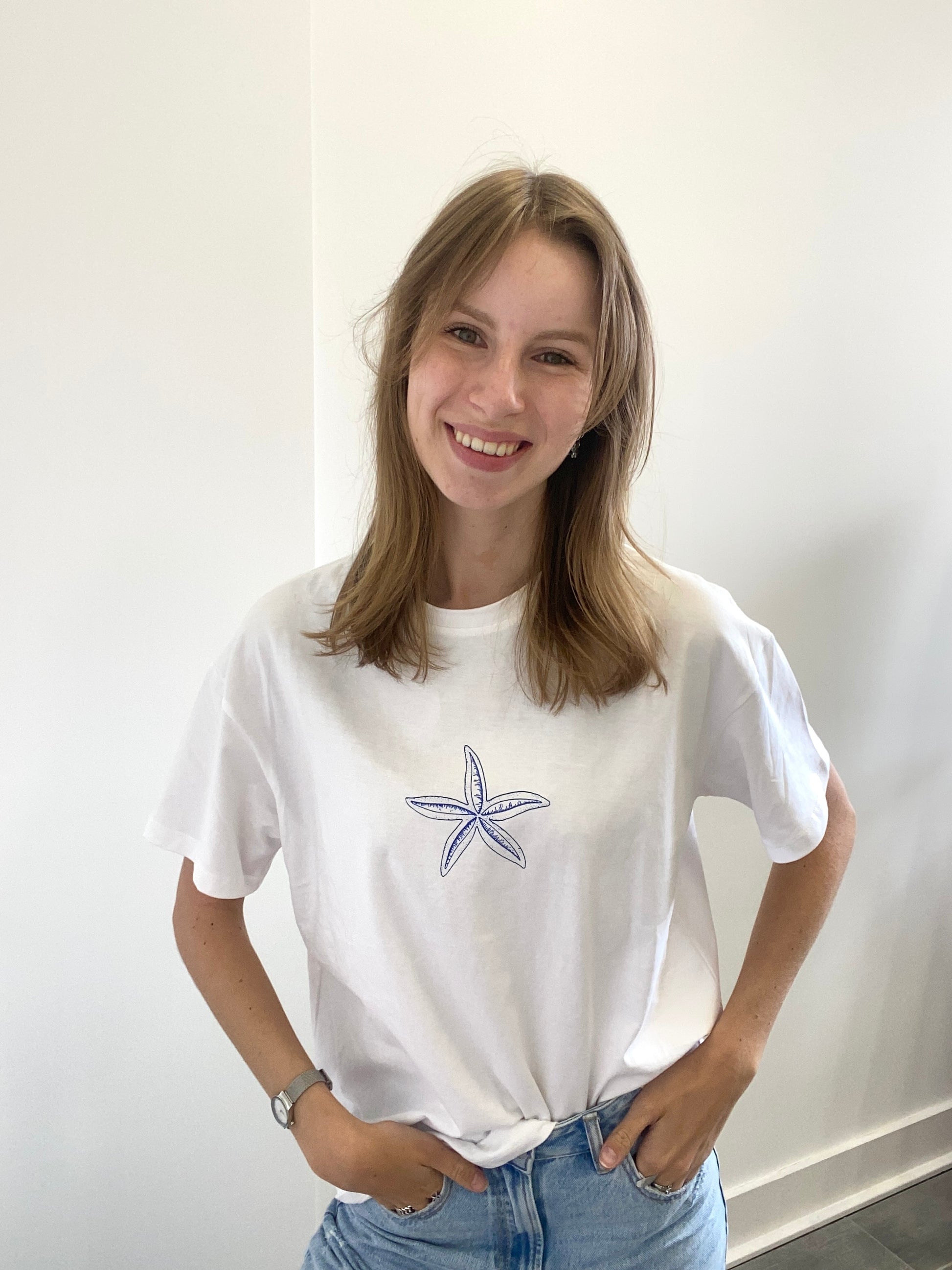 T-shirt met korte mouw en zeester in korte mouw 