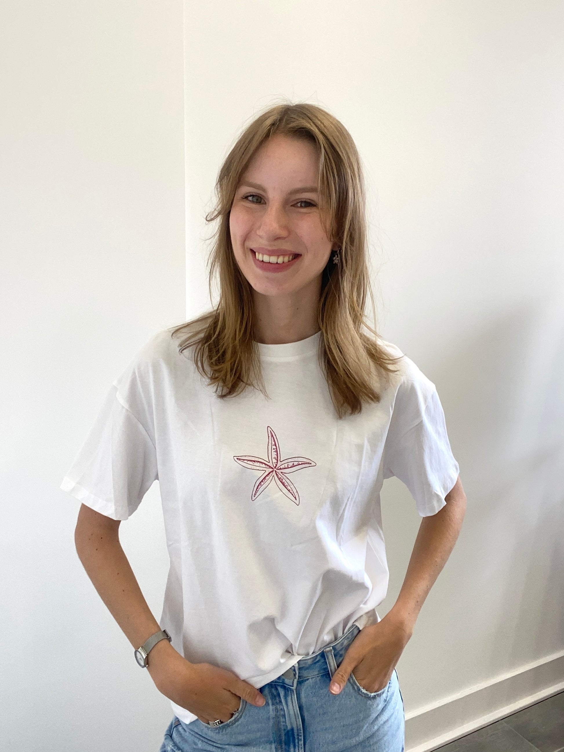 T-shirt met korte mouw en zeester in korte mouw