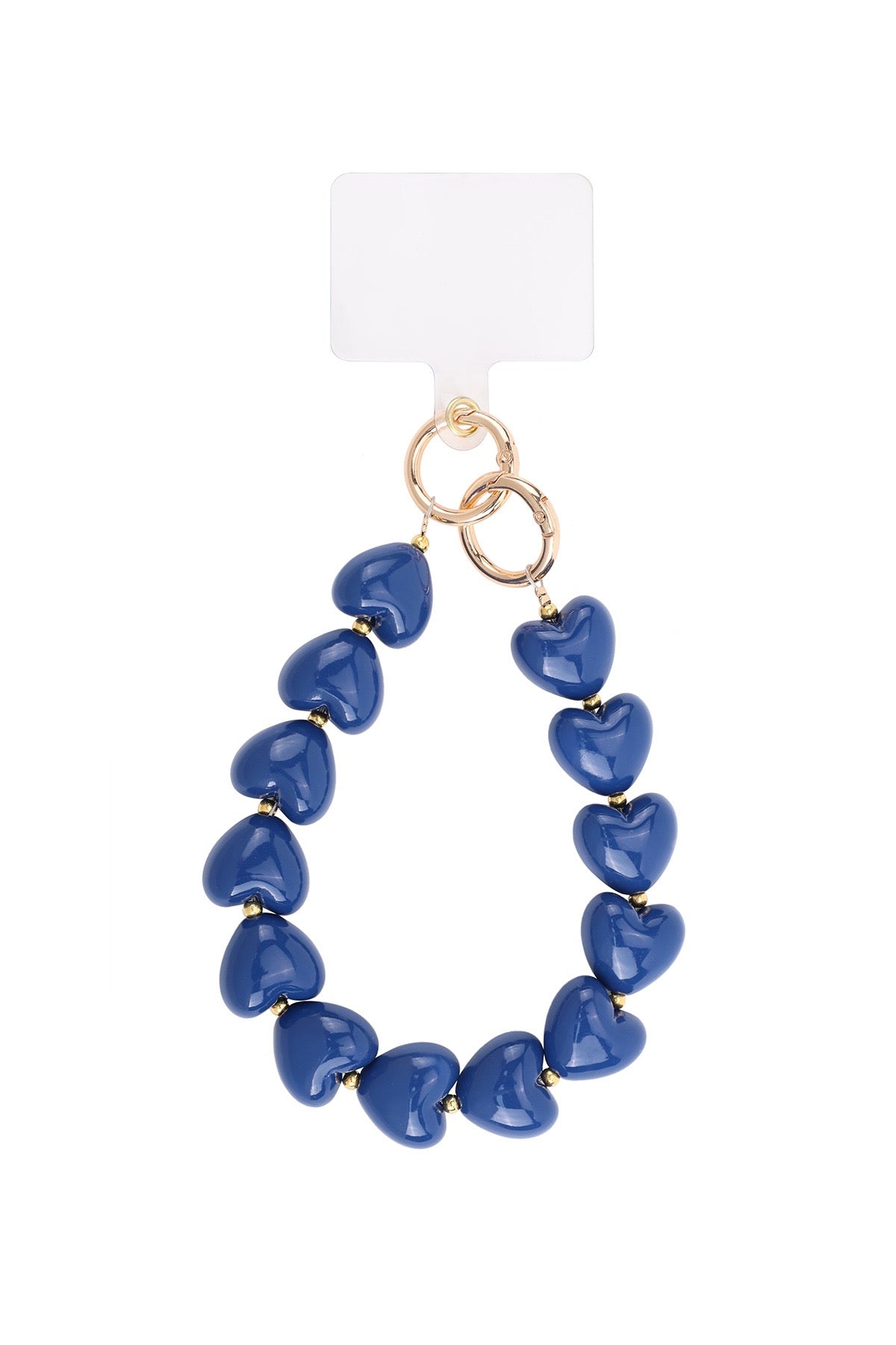 Telefoonkoord hartjes navy blauw
