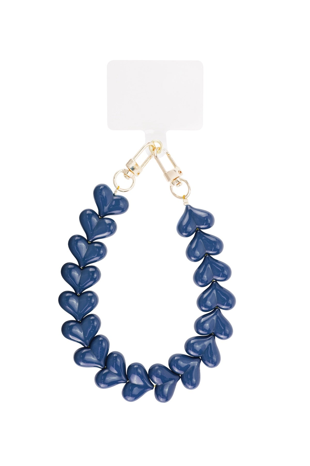Telefoonkoord hartjes navy blauw
