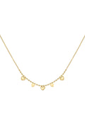 Subtiele ketting met hartjes bedels in het goud