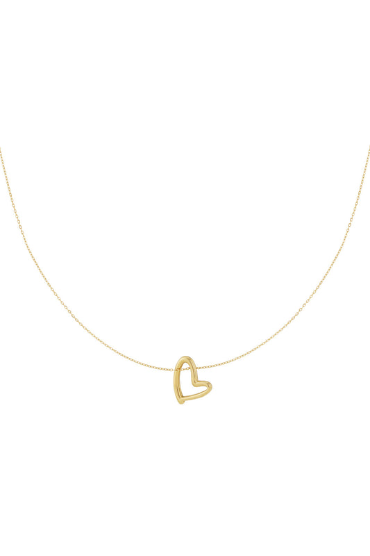 Minimalistische ketting met hartjes hanger in het goud