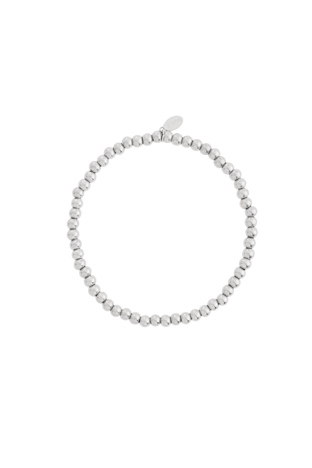 Kralenarmband met zilveren kralen van 4mm 