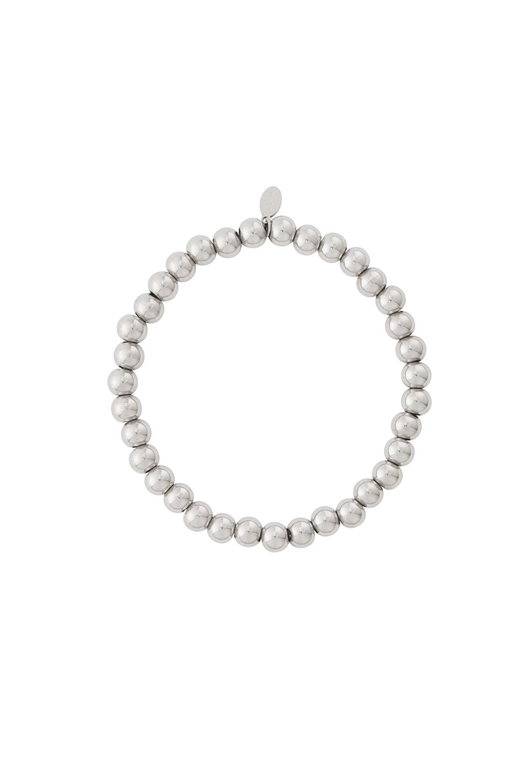 Kralenarmband met zilveren kralen van 6mm