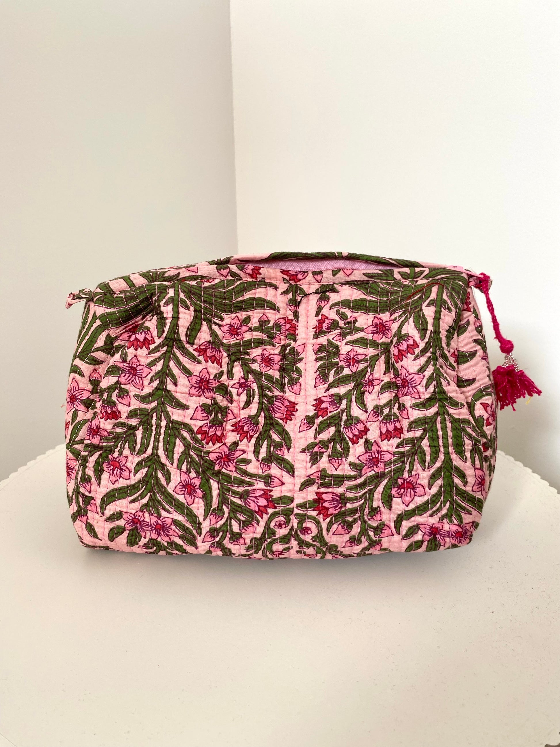 Toilettas met roze print
