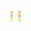 Gouden oorbellen met hangertjes van harten