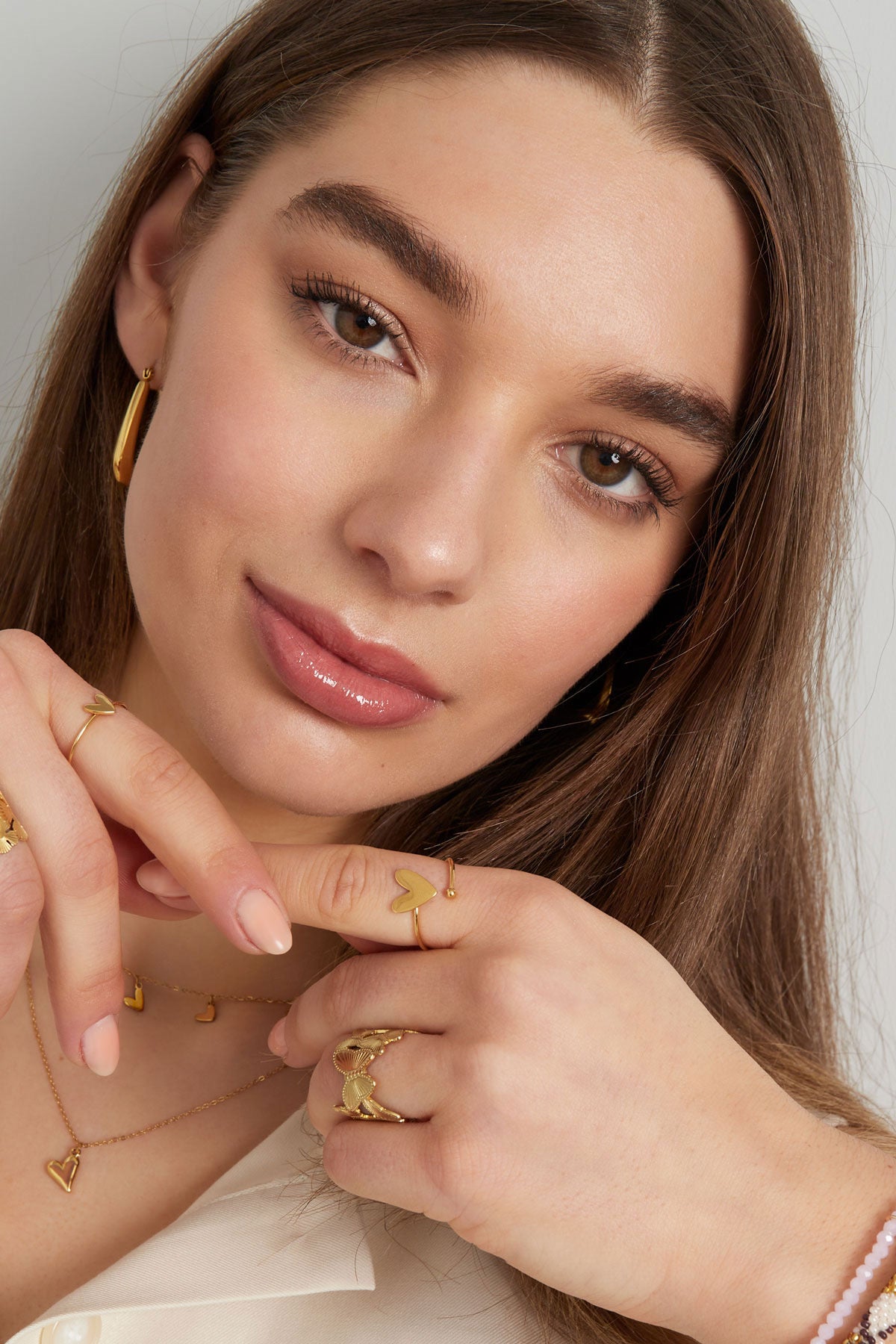 Gedraaide hartjes ring verstelbaar waterproof