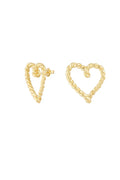 Statement stud oorbellen hart goudkleurig